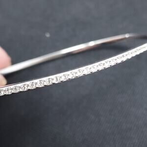 Judith Jack Swarovski Crystal Silver Bracelet Hinged Delicate Stacking Vintage